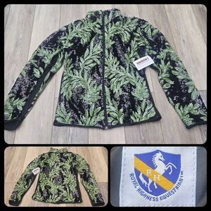 Nwt RHC Royal Highness Equestrian ladies leaf show jacket zip up  large riding c
